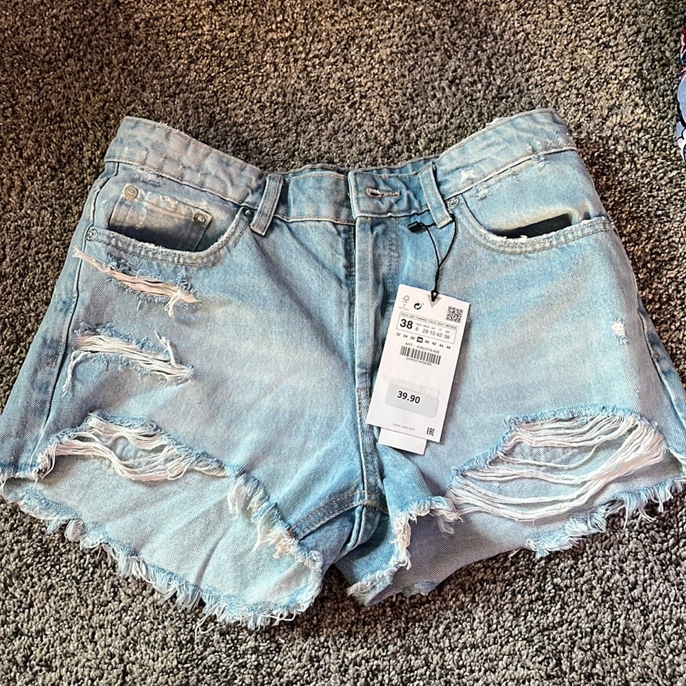 Zara high waisted jean shorts